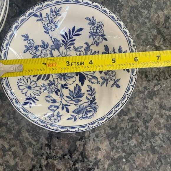 Vintage Set of 6 Johnson Brothers "Devon Cottage" Pattern Coupe Cereal China Bow - Picture 4 of 9